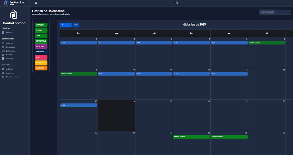 Logiciel de contrôle des horaires